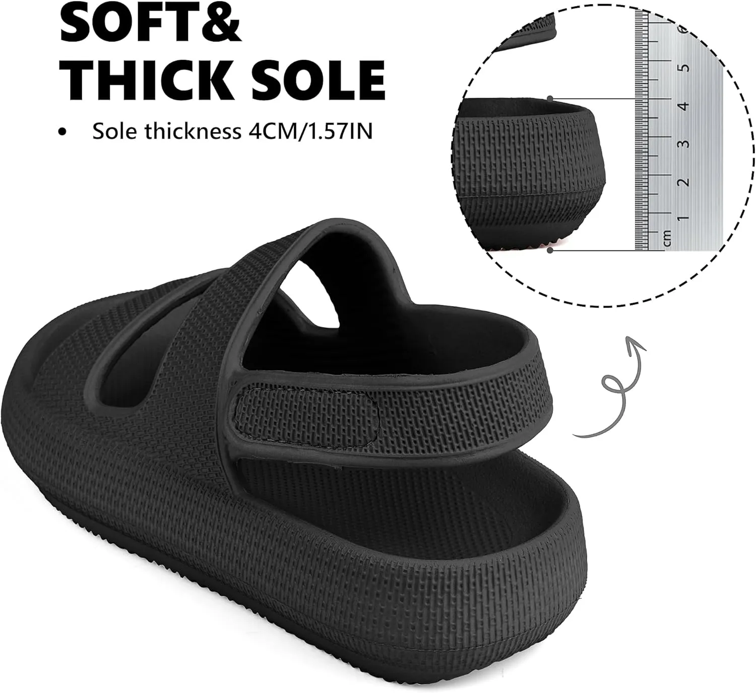Kids Cloud Sandals Boys Girls Slip on Flat Slides Sandals EVA Summer Quick Drying Pillow Slipper With Hook Loop Back Strap