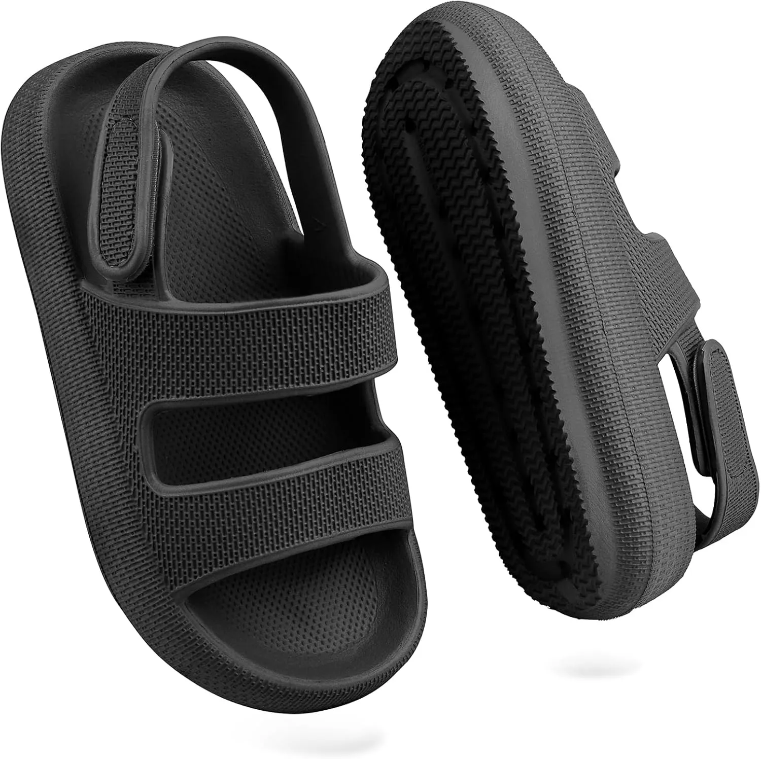 Kids Cloud Sandals Boys Girls Slip on Flat Slides Sandals EVA Summer Quick Drying Pillow Slipper With Hook Loop Back Strap