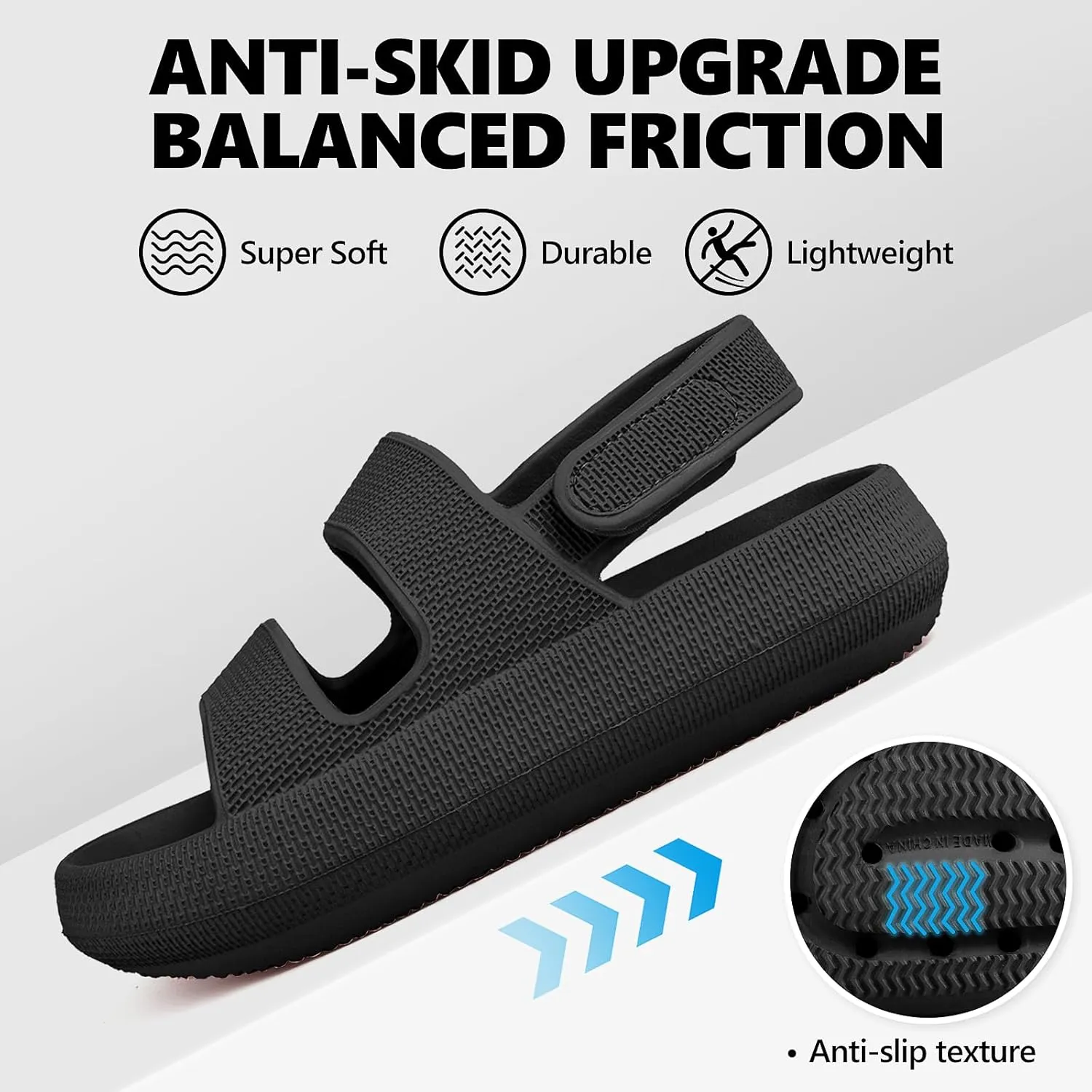 Kids Cloud Sandals Boys Girls Slip on Flat Slides Sandals EVA Summer Quick Drying Pillow Slipper With Hook Loop Back Strap