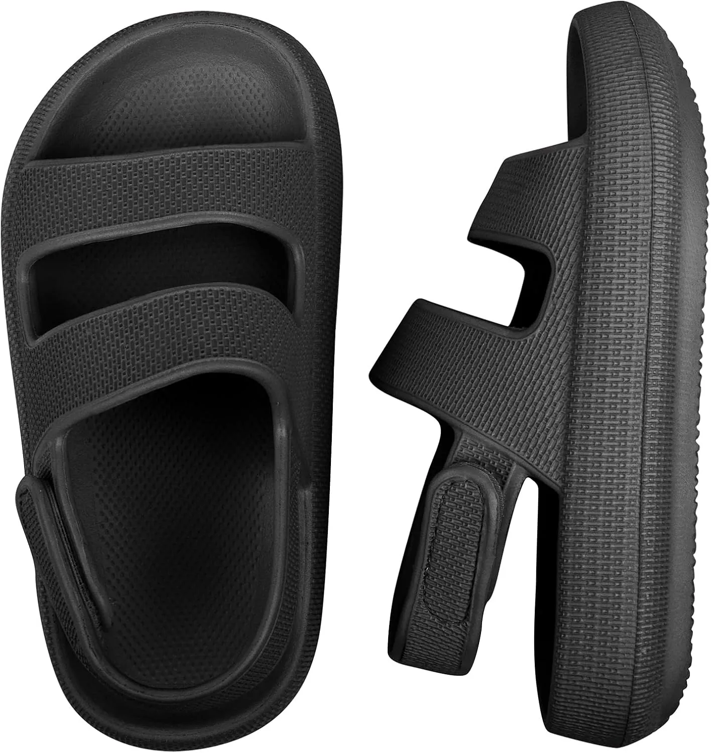 Kids Cloud Sandals Boys Girls Slip on Flat Slides Sandals EVA Summer Quick Drying Pillow Slipper With Hook Loop Back Strap