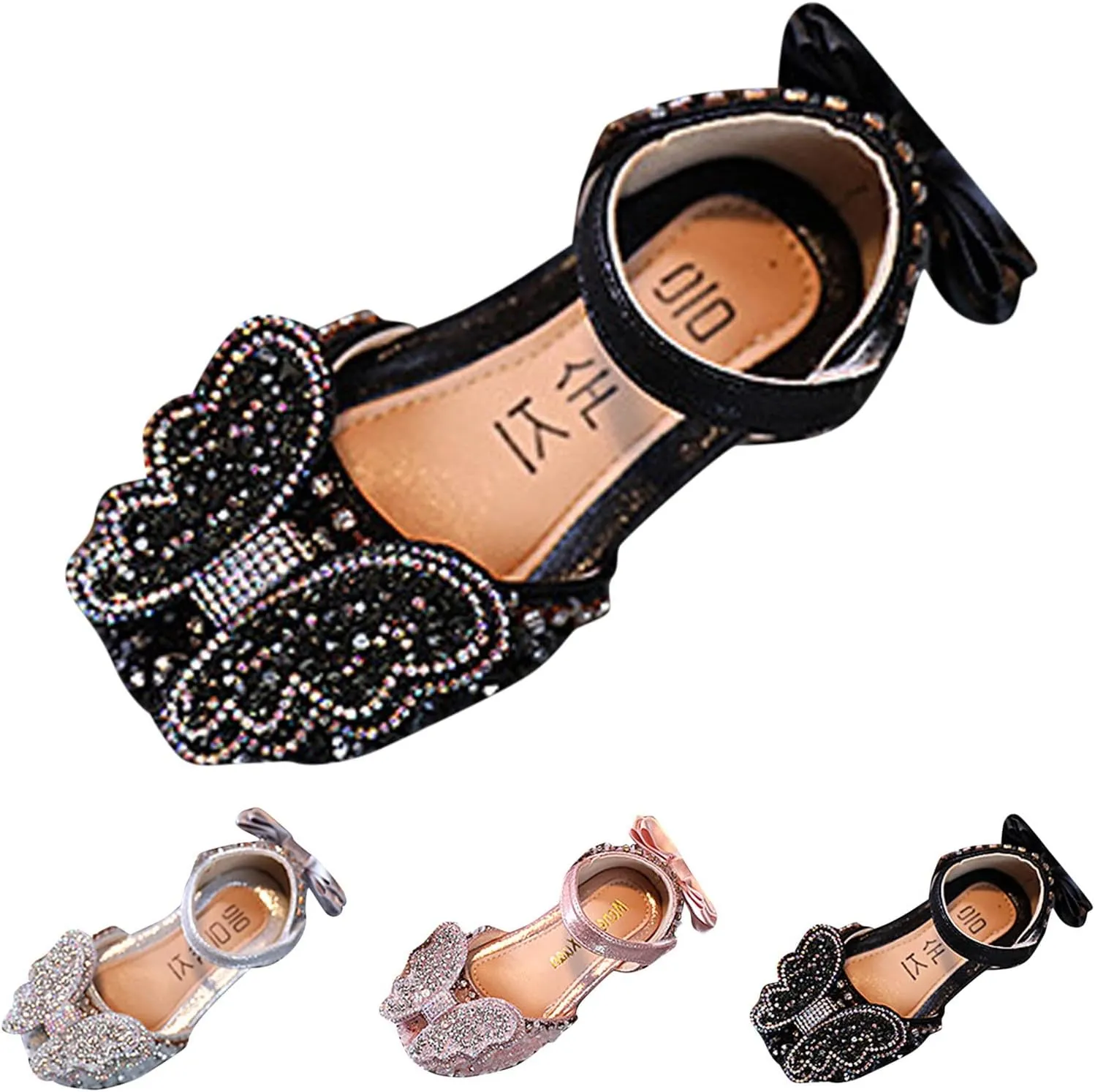 Kids Rainproof Boots Dance Shoes Princess Dress Performance Shoes Ribbon Pearl Bow Flat Solid Color