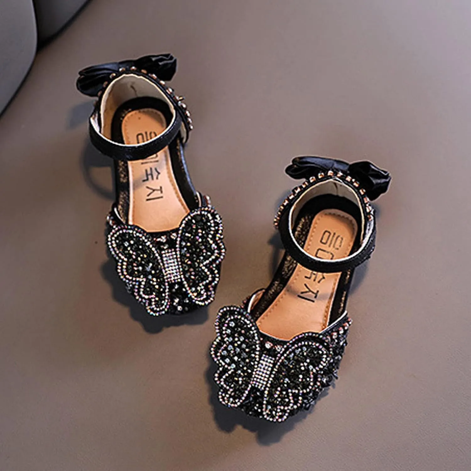 Kids Rainproof Boots Dance Shoes Princess Dress Performance Shoes Ribbon Pearl Bow Flat Solid Color