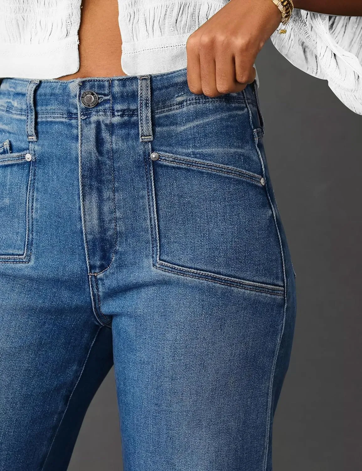 KUNMI Jeans for Women Wide Leg Baggy High Waist Boyfriends Straight Leg Stretchy Denim Pants Trendy Fall 2025