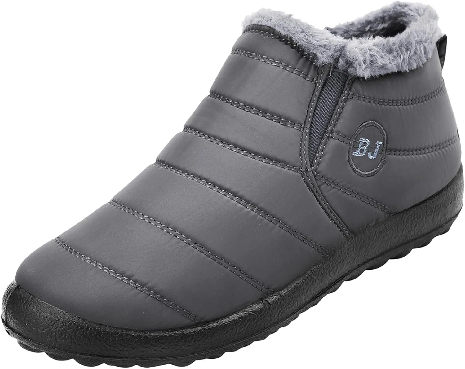 L-RUN Womens Winter Snow Boots Fur Lined Warm Ankle Boots Slip on Men's Snow Ankle Boots Lightweight Outdoor Footwear