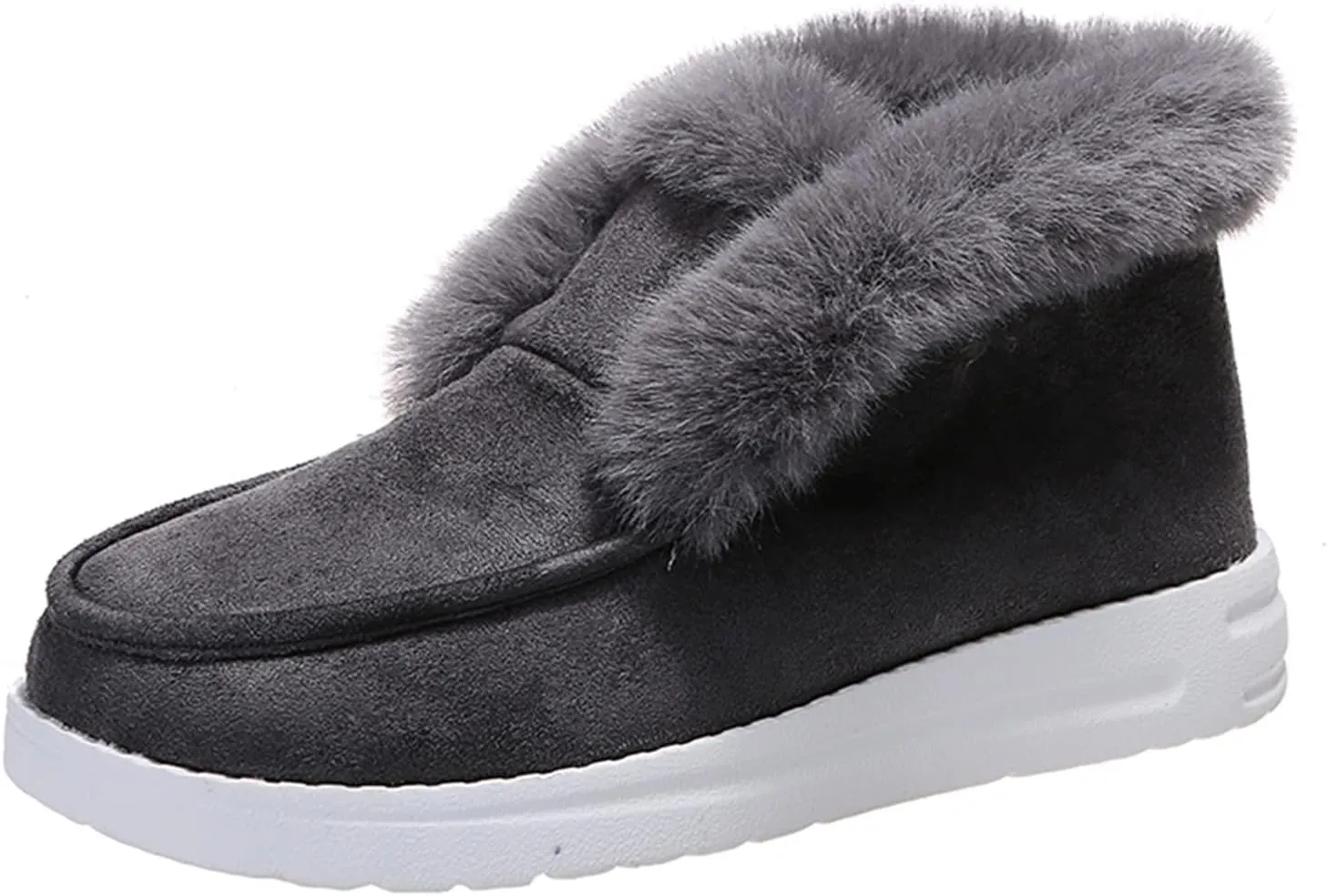 Lausiuoe Winter Boots For Women 2022 Trendy Ankle Boots Slip On Snow Fuzzy Booties Sneaker Casual Walking Shoes Loafers