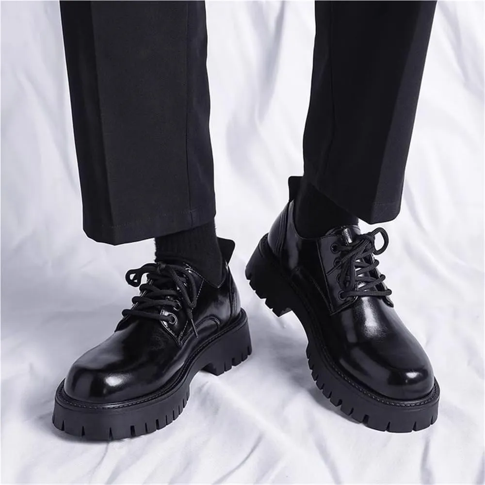 Loafers Classic Round Toe Oxfords Lace Up Platform Dress Shoes Business Casual Prom Wedding Suit for Men Lightweight and Comfortable Shoes