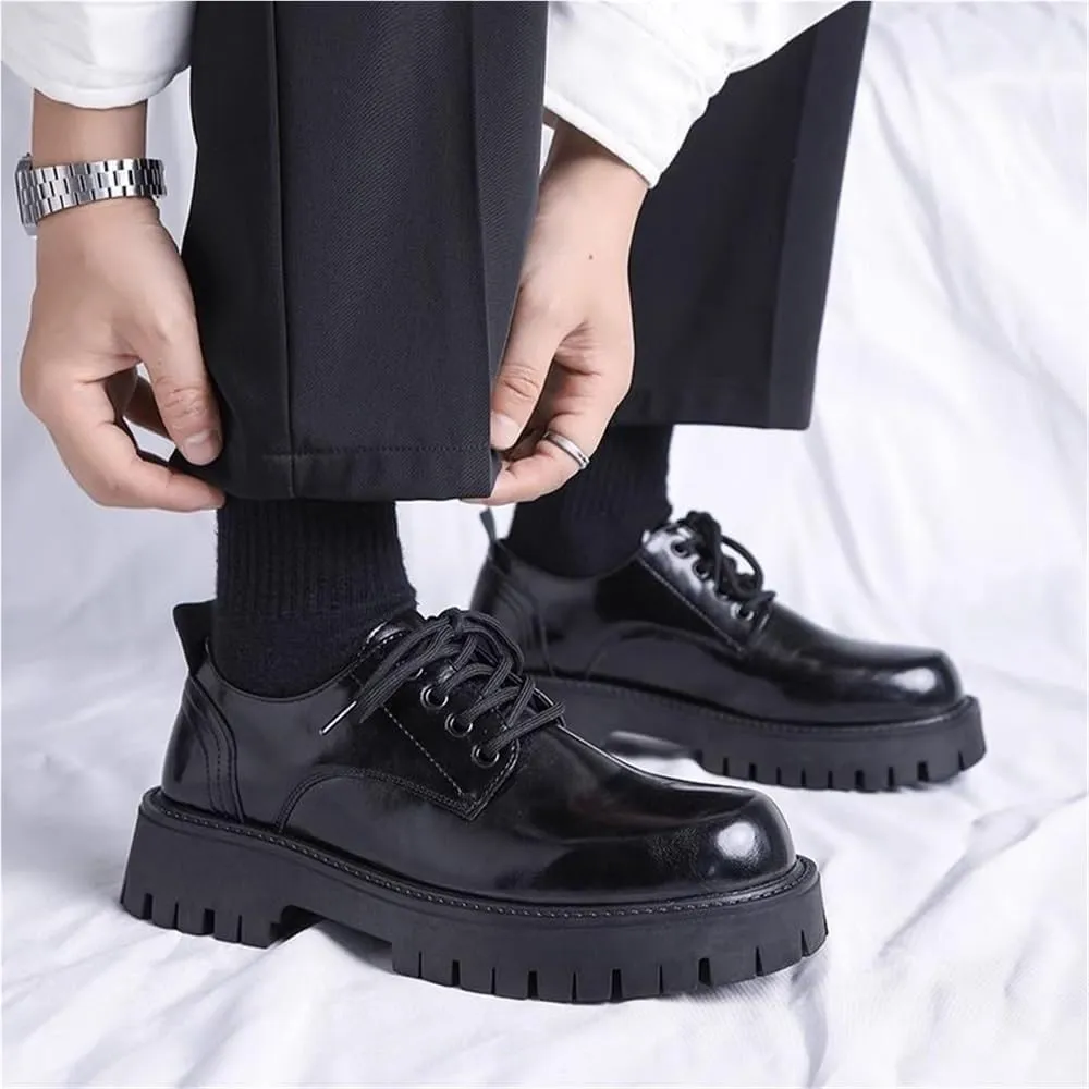 Loafers Classic Round Toe Oxfords Lace Up Platform Dress Shoes Business Casual Prom Wedding Suit for Men Lightweight and Comfortable Shoes