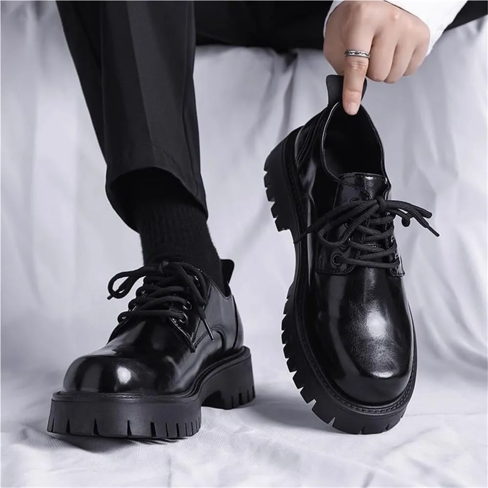 Loafers Classic Round Toe Oxfords Lace Up Platform Dress Shoes Business Casual Prom Wedding Suit for Men Lightweight and Comfortable Shoes