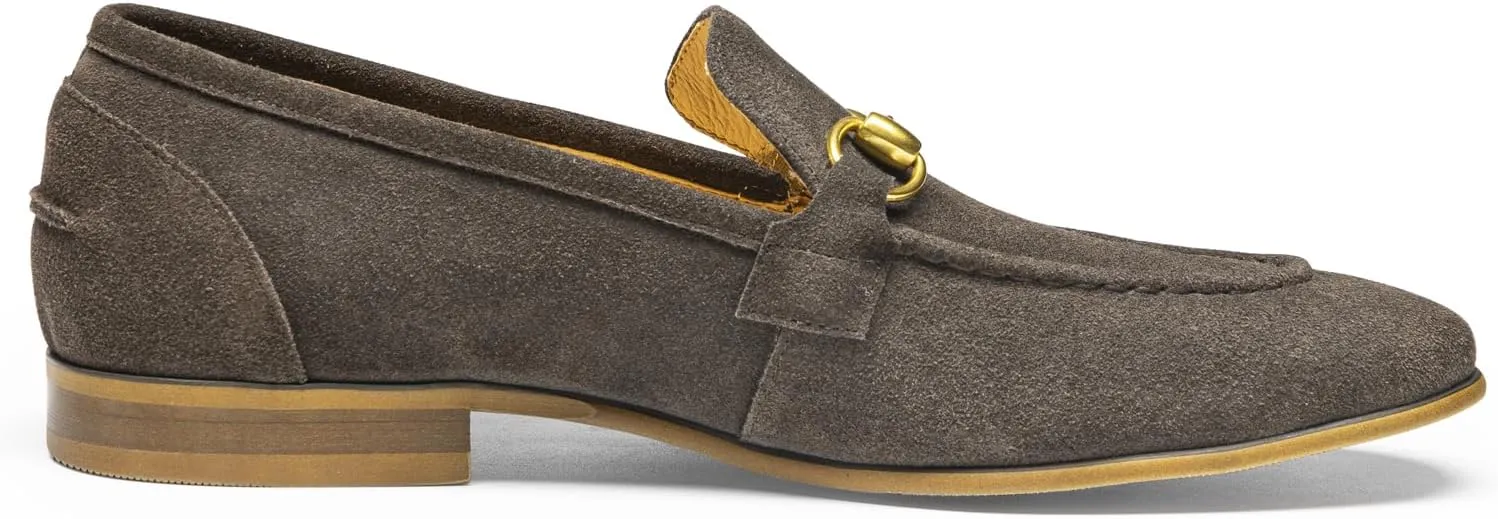 Loafers for Men - Genuine Leather Horsebit Loafers | Classic Dress Shoes with Polished Metal Detail for Formal Wear