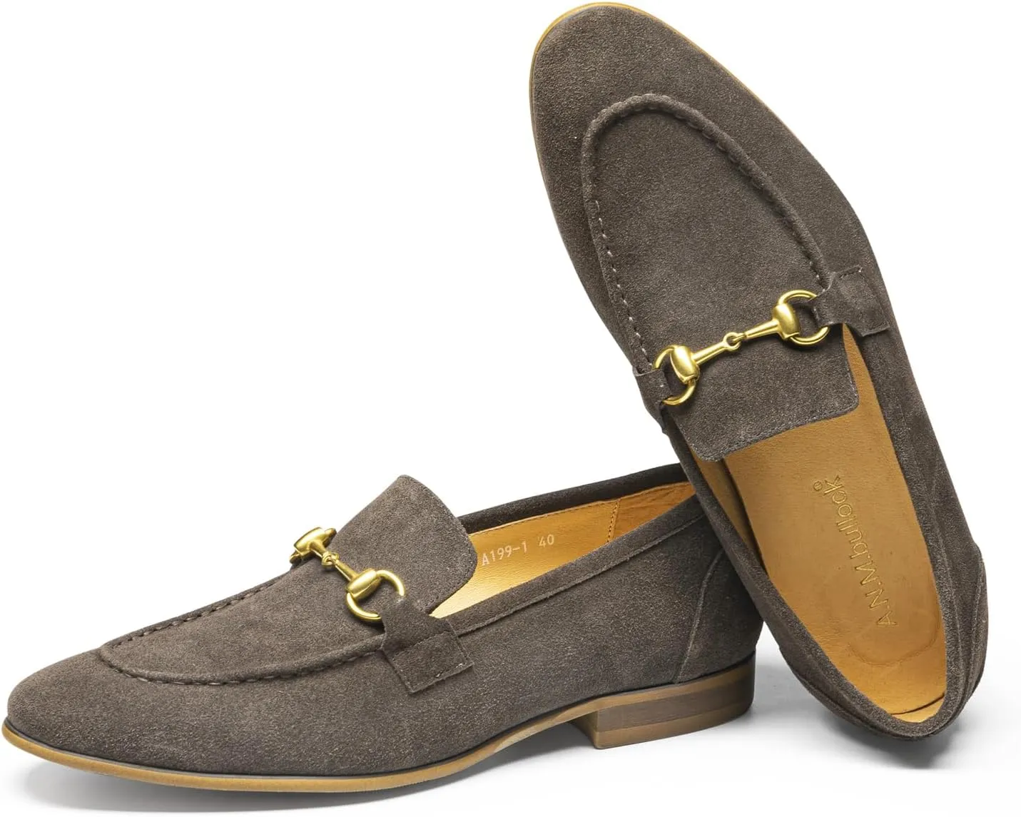 Loafers for Men - Genuine Leather Horsebit Loafers | Classic Dress Shoes with Polished Metal Detail for Formal Wear