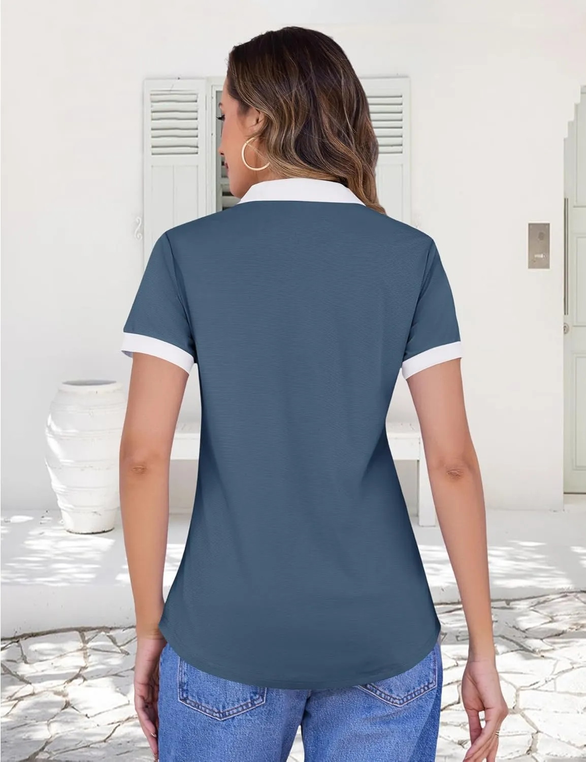 LOMON Womens Golf Polo Shirts Short Sleeve Collared Tops Lightweight Moisture Wicking Tennis Activewear S-XXL