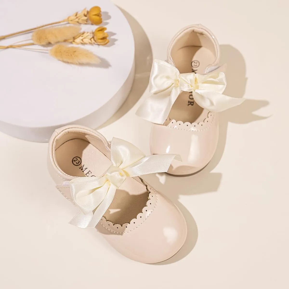 Mary Jane Little Girls Dress Shoes Toddler Baby Ballet Flats Flower Girls Wedding Party Bow Princess Kid Shoes