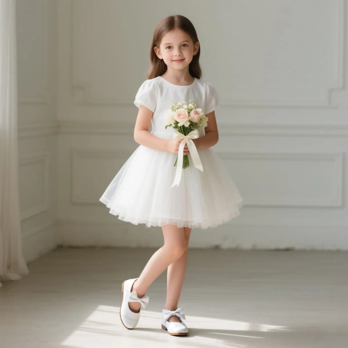 Mary Jane Little Girls Dress Shoes Toddler Baby Ballet Flats Flower Girls Wedding Party Bow Princess Kid Shoes