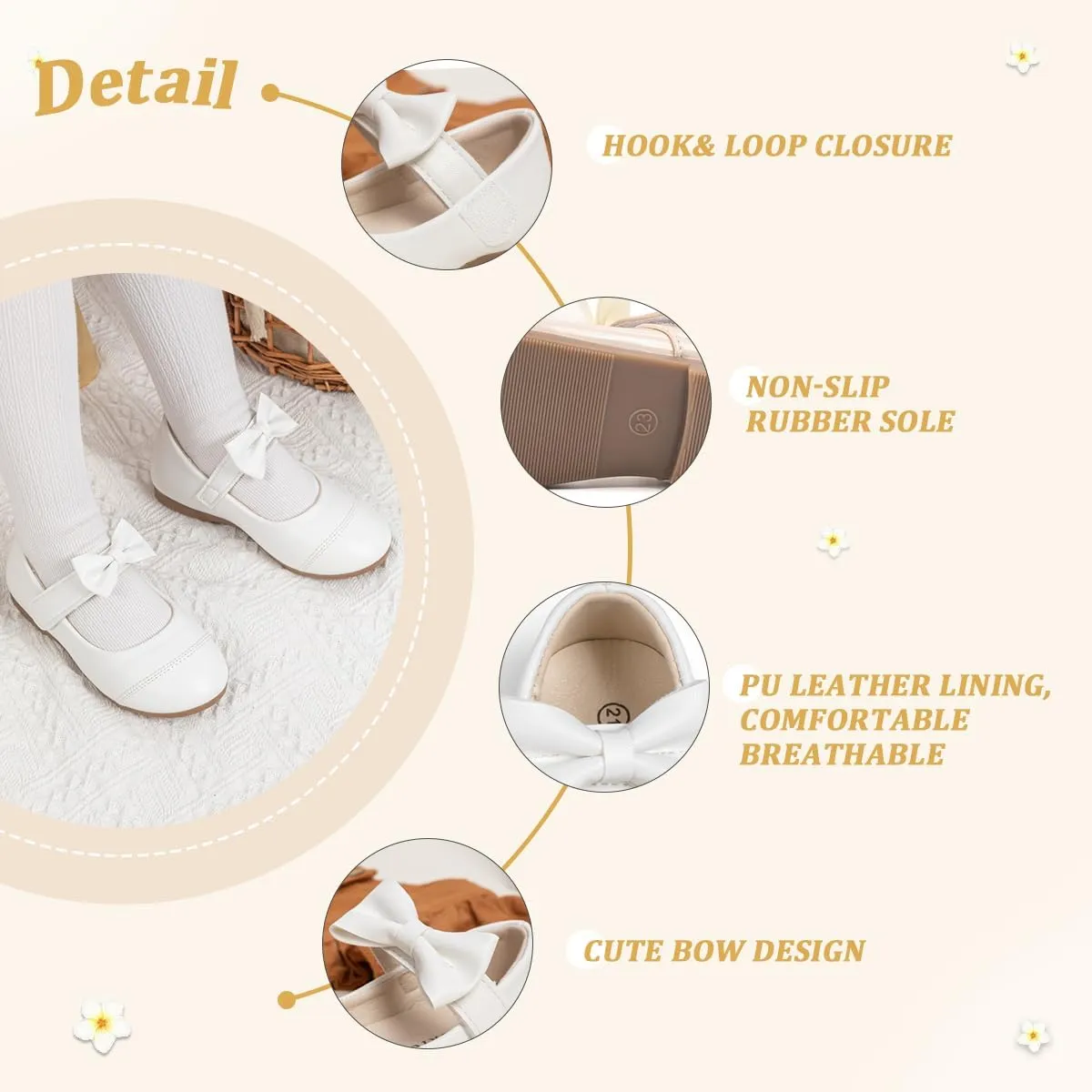 Mary Jane Little Girls Dress Shoes Toddler Baby Ballet Flats Flower Girls Wedding Party Bow Princess Kid Shoes