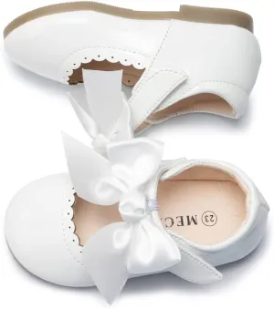Mary Jane Little Girls Dress Shoes Toddler Baby Ballet Flats Flower Girls Wedding Party Bow Princess Kid Shoes