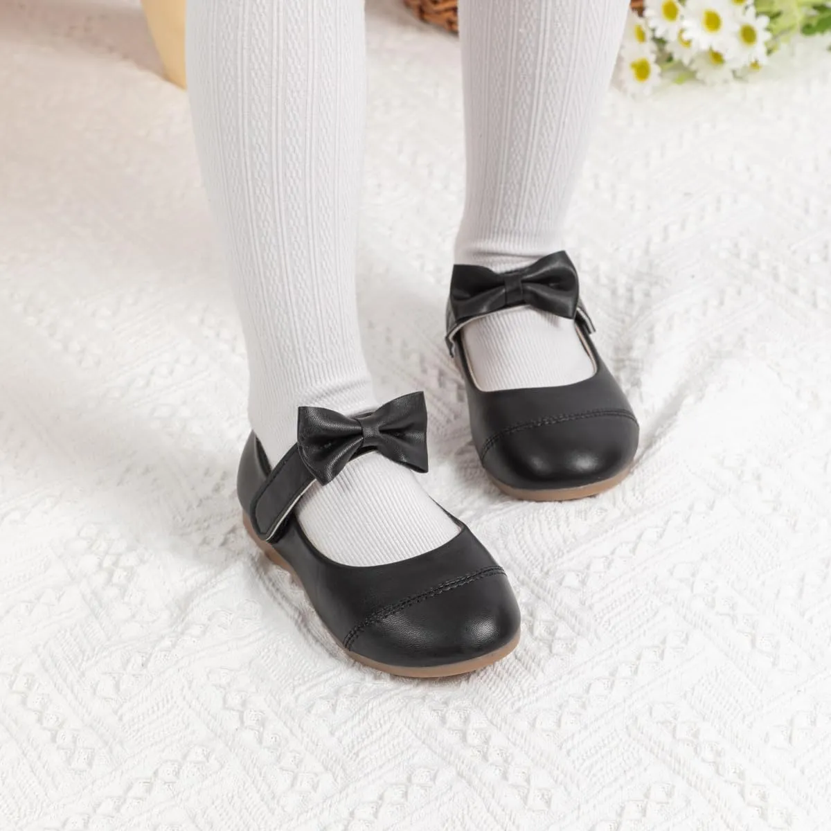 Mary Jane Little Girls Dress Shoes Toddler Baby Ballet Flats Flower Girls Wedding Party Bow Princess Kid Shoes