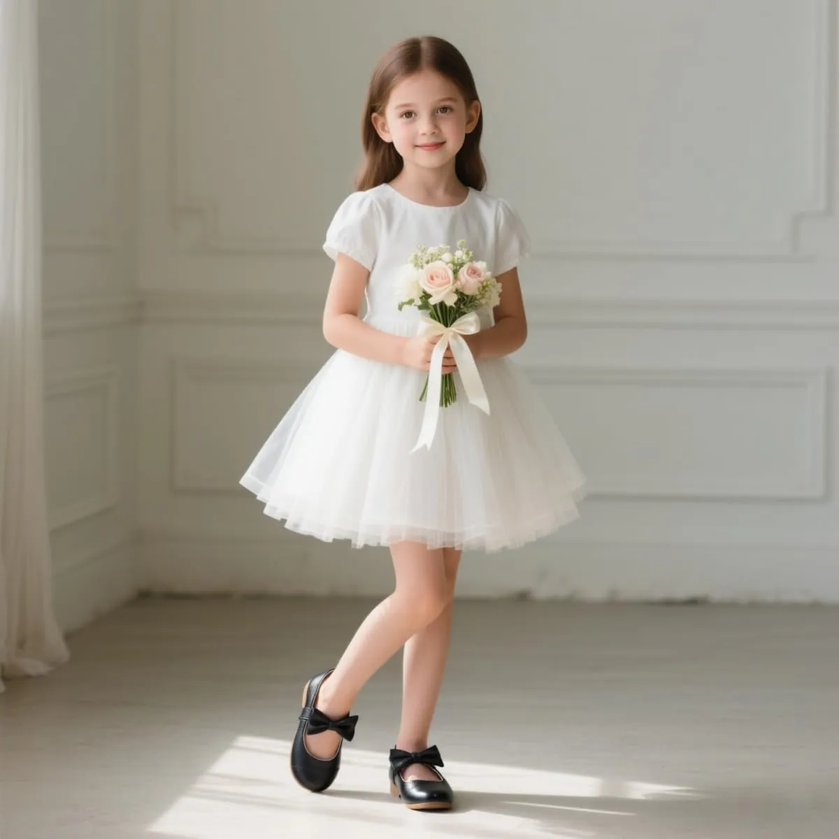 Mary Jane Little Girls Dress Shoes Toddler Baby Ballet Flats Flower Girls Wedding Party Bow Princess Kid Shoes