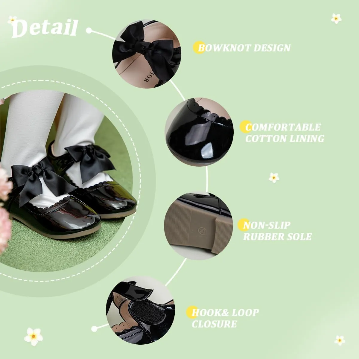 Mary Jane Little Girls Dress Shoes Toddler Baby Ballet Flats Flower Girls Wedding Party Bow Princess Kid Shoes