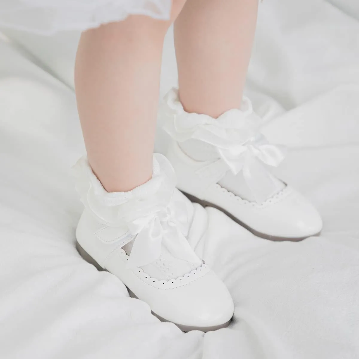 Mary Jane Little Girls Dress Shoes Toddler Baby Ballet Flats Flower Girls Wedding Party Bow Princess Kid Shoes
