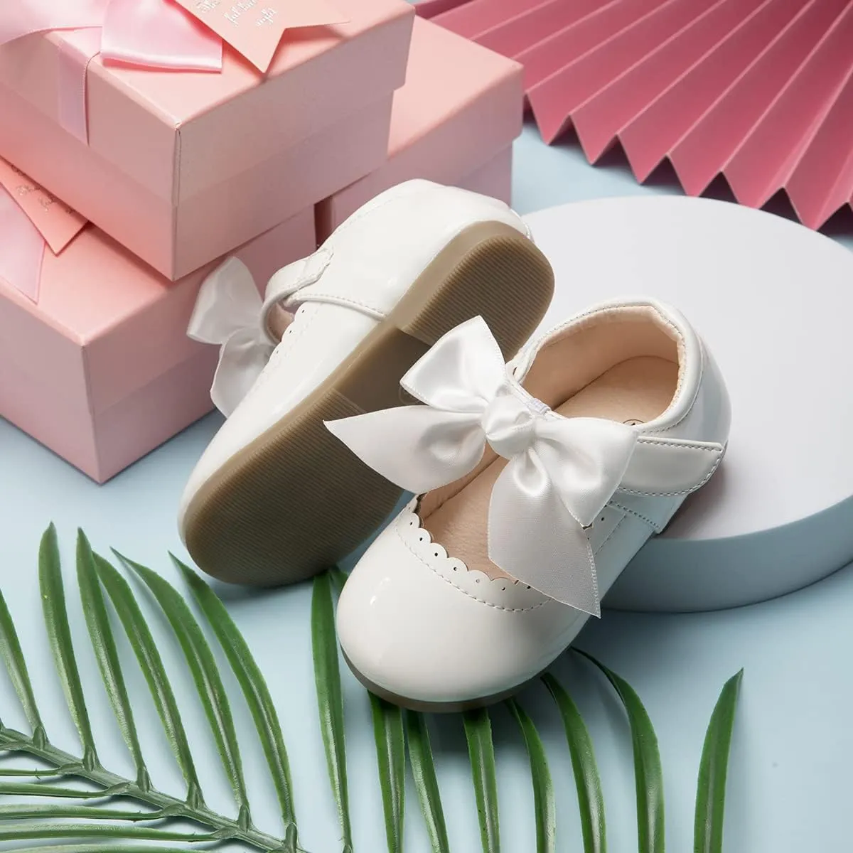 Mary Jane Little Girls Dress Shoes Toddler Baby Ballet Flats Flower Girls Wedding Party Bow Princess Kid Shoes