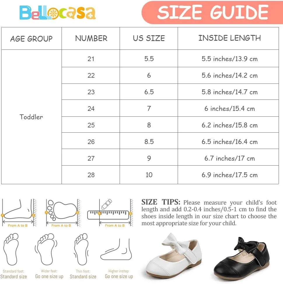 Mary Jane Little Girls Dress Shoes Toddler Baby Ballet Flats Flower Girls Wedding Party Bow Princess Kid Shoes