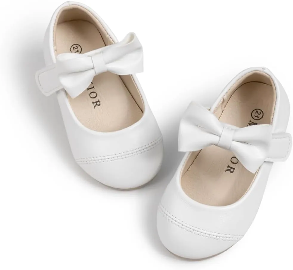 Mary Jane Little Girls Dress Shoes Toddler Baby Ballet Flats Flower Girls Wedding Party Bow Princess Kid Shoes
