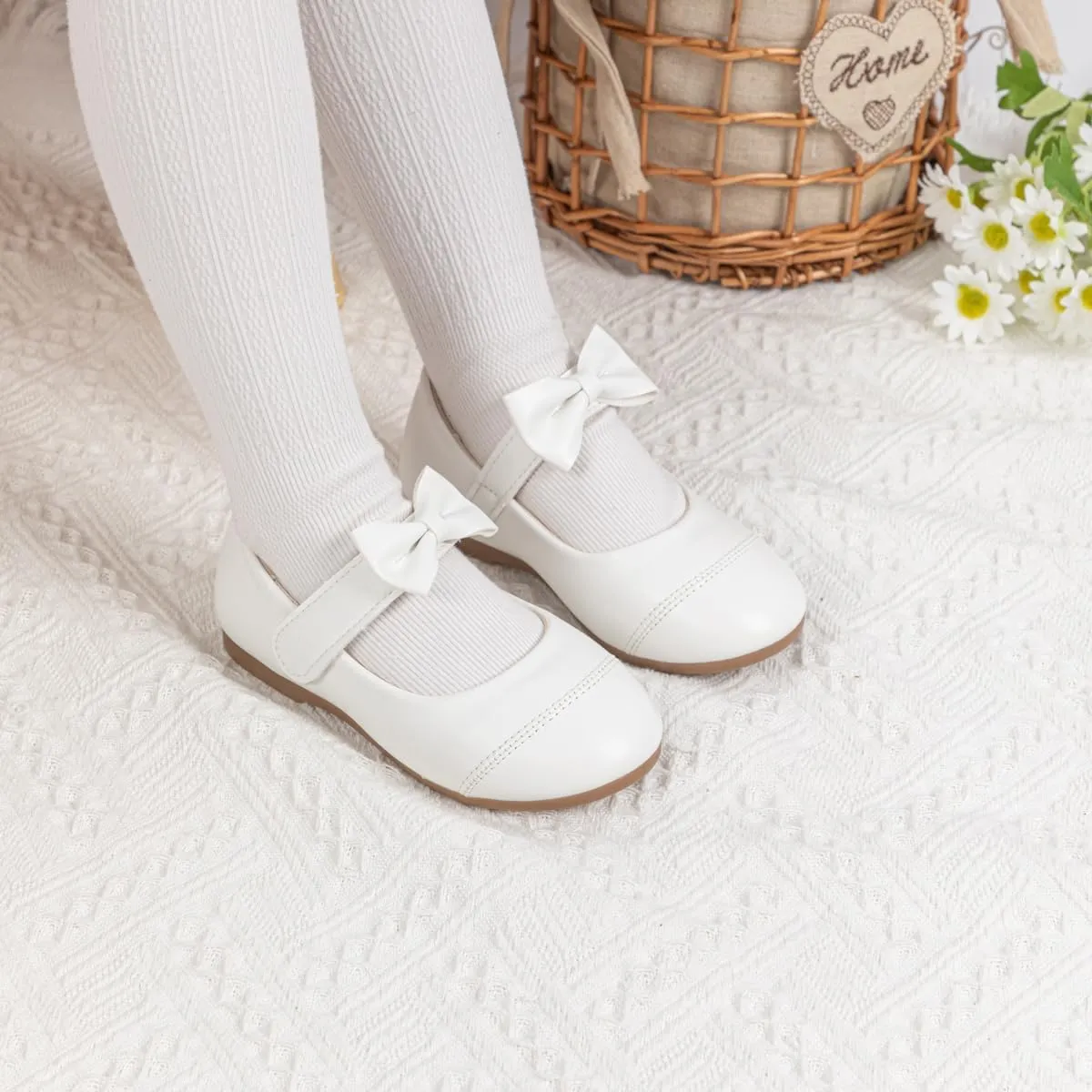 Mary Jane Little Girls Dress Shoes Toddler Baby Ballet Flats Flower Girls Wedding Party Bow Princess Kid Shoes