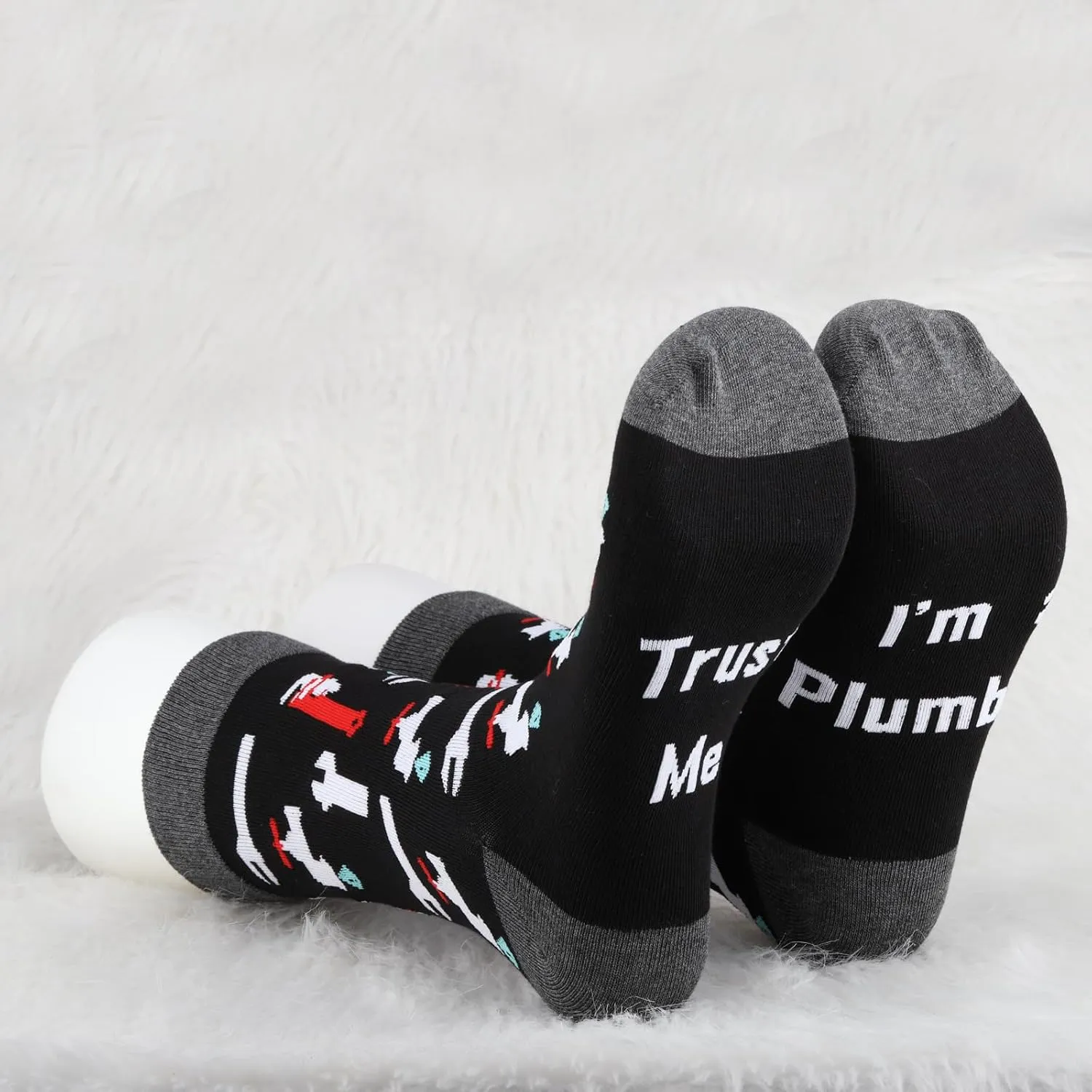 MBMSO Plumbing Socks - 2 Pairs Trust Me I'm a Plumber Socks Funny Plumber Gift for Men