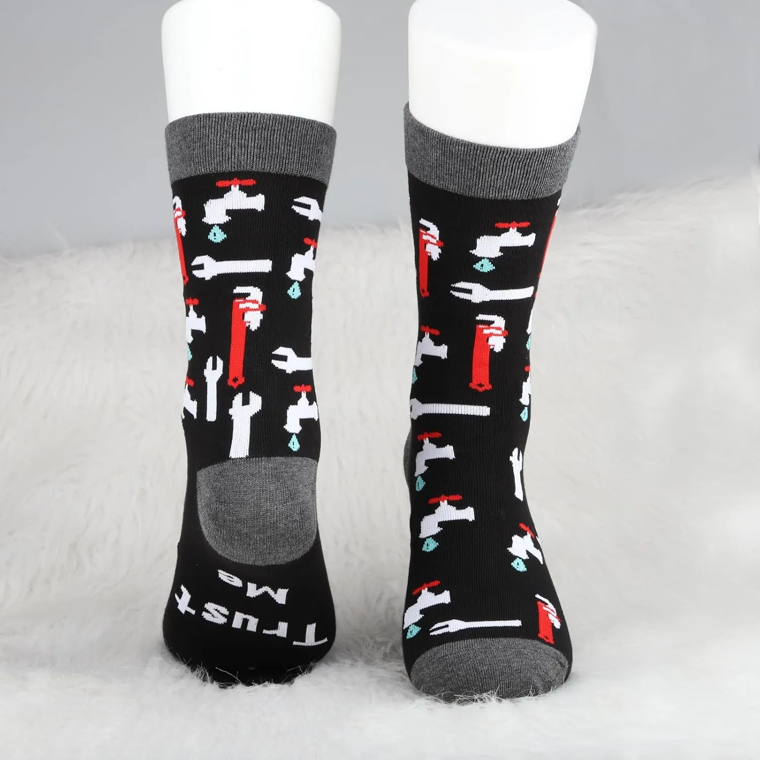 MBMSO Plumbing Socks - 2 Pairs Trust Me I'm a Plumber Socks Funny Plumber Gift for Men