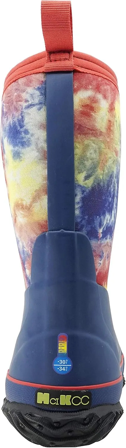MCIKCC Kids Rubber Rain Boots, Waterproof Solid Classic Pull On Snow Wellies Boot for Children Toddler Boys Girls