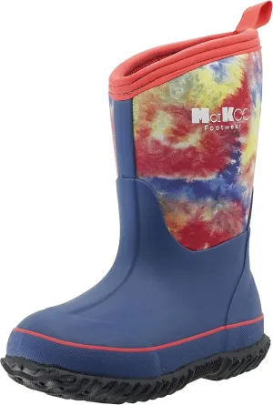 MCIKCC Kids Rubber Rain Boots, Waterproof Solid Classic Pull On Snow Wellies Boot for Children Toddler Boys Girls