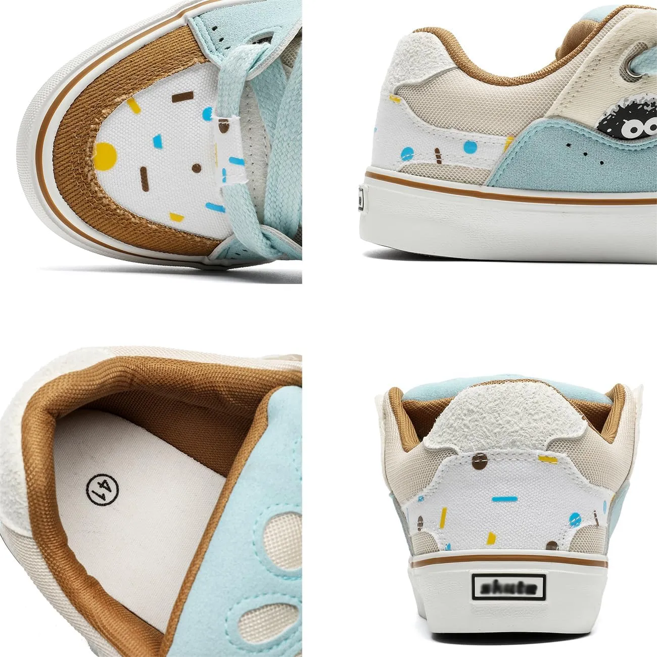 Men's Casual Low Top Sneakers Women Lace-Up Walking Flats Fashion Colorblock Skateboard Shoes