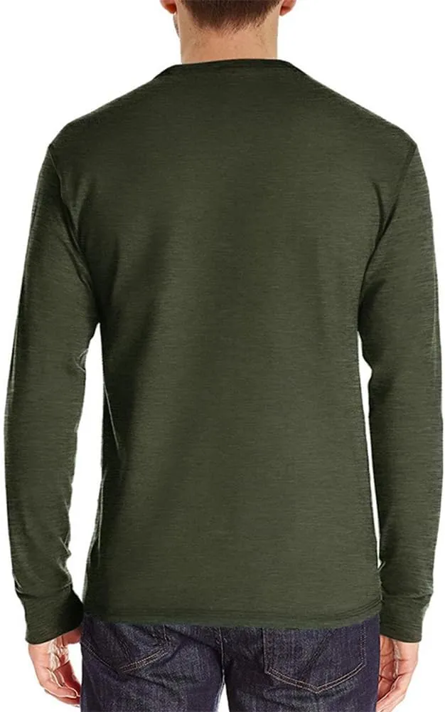 Mens Casual Short Sleeve Henley Shirts Fashion Button T Shirts with Pocket