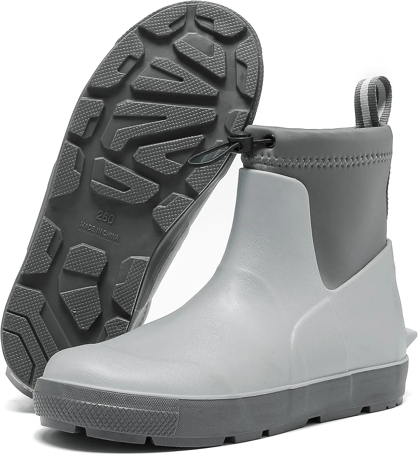 Men's Deck Boots,Ankle Rubber Rain boots Waterproof Anti-Slip Waterproof Shoes, Fishing Boating Boots Water Work Shoes for Men