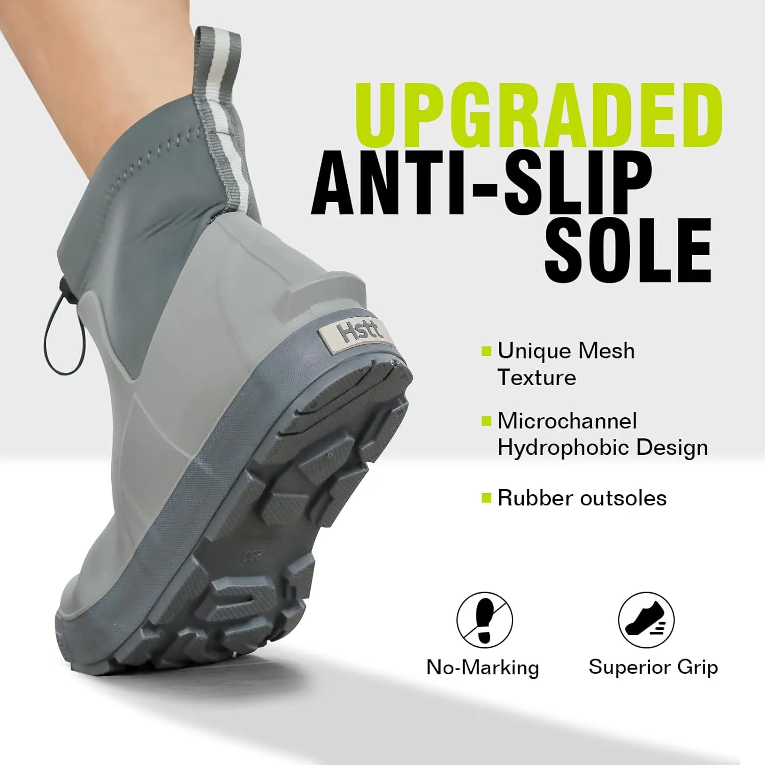 Men's Deck Boots,Ankle Rubber Rain boots Waterproof Anti-Slip Waterproof Shoes, Fishing Boating Boots Water Work Shoes for Men