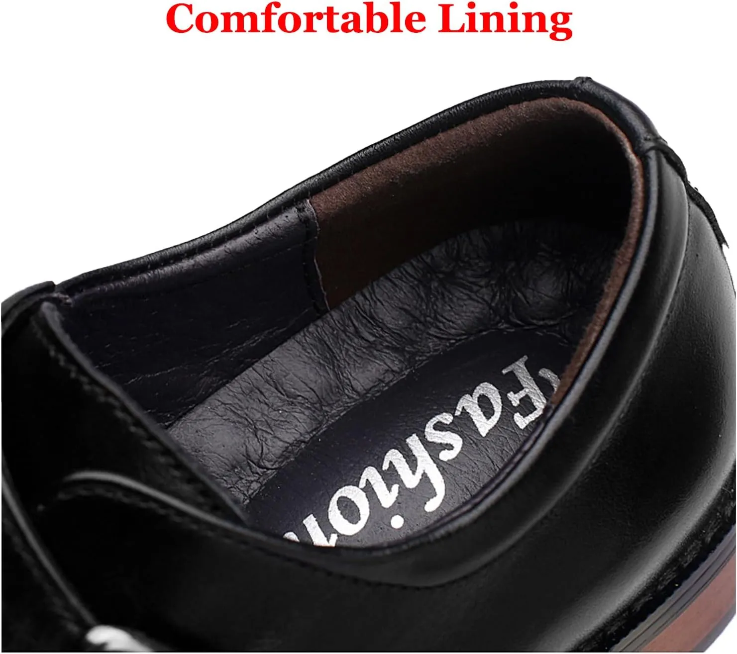 Men's Genuine Leather Buckle Dress Shoes Comfortable Slip On Monk Strap Loafers Classic Cap Toe Formal Business Shoes