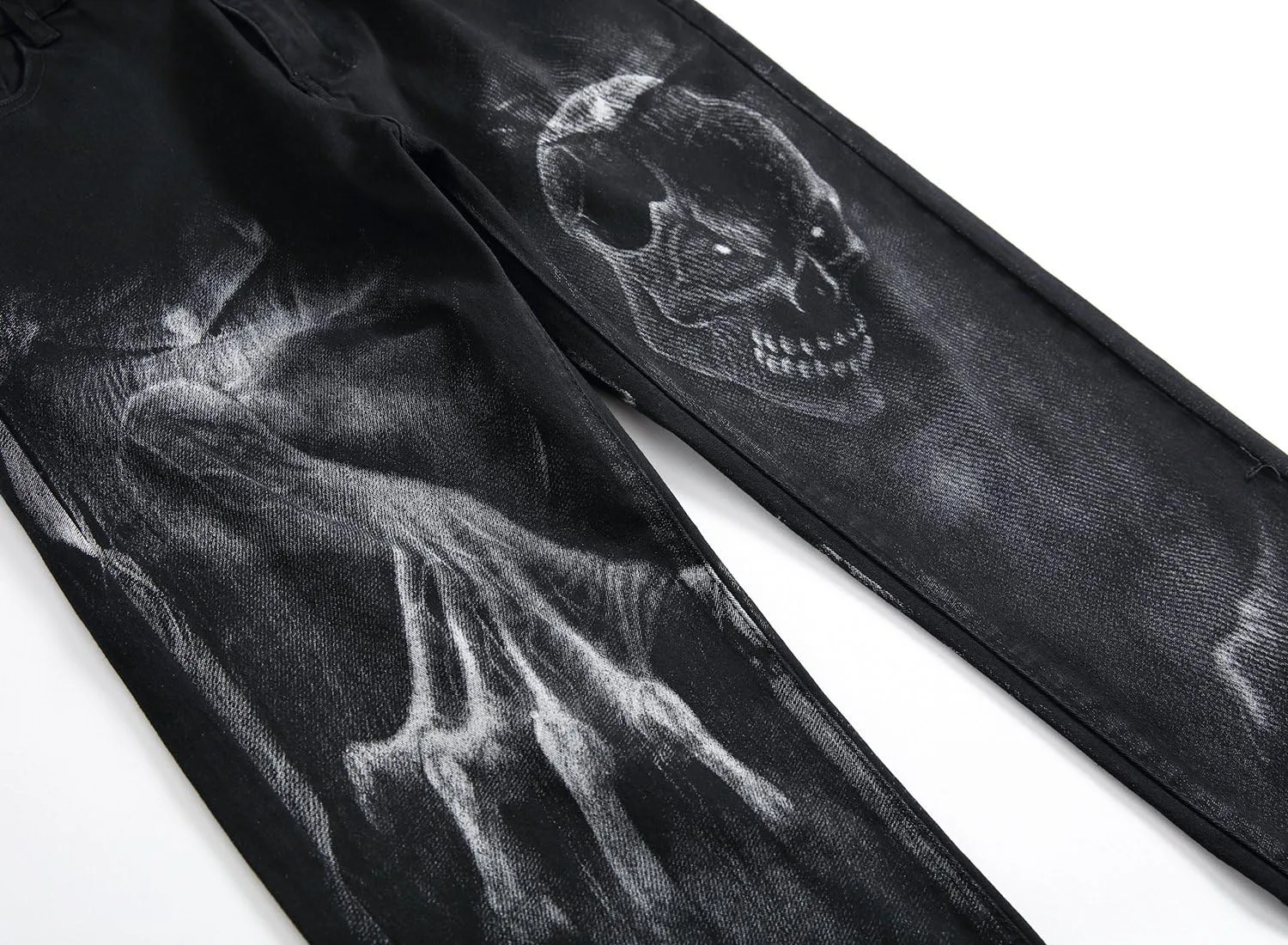 Men's Jeans Skinny Trendy Dragon Print Stretchy Fashion Hip Hop Straight Leg Jean Pants Size 28-38
