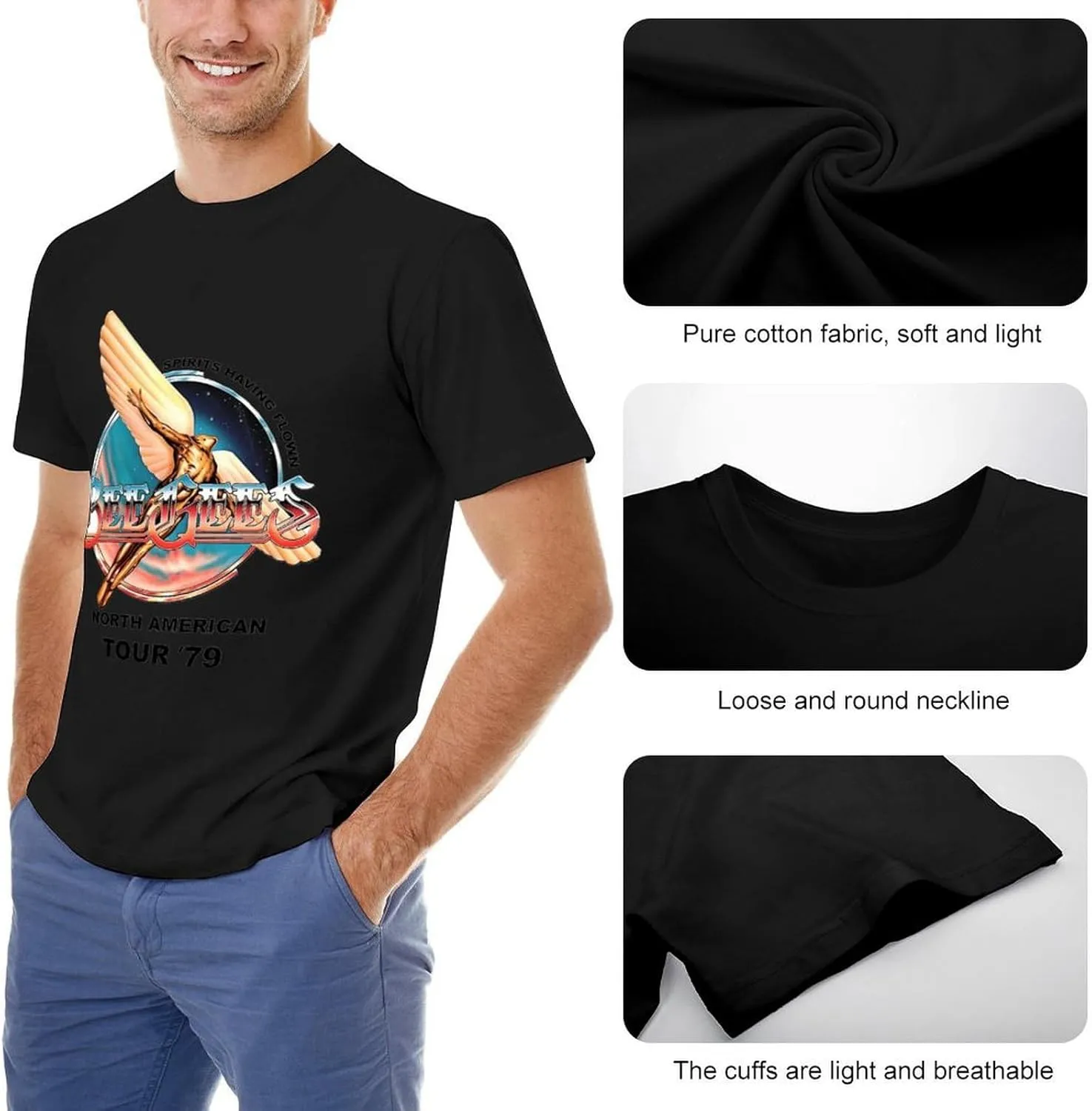 Mens Music Fans T-Shirt 3D Printed Short Sleeve Cotton Shirts Adults