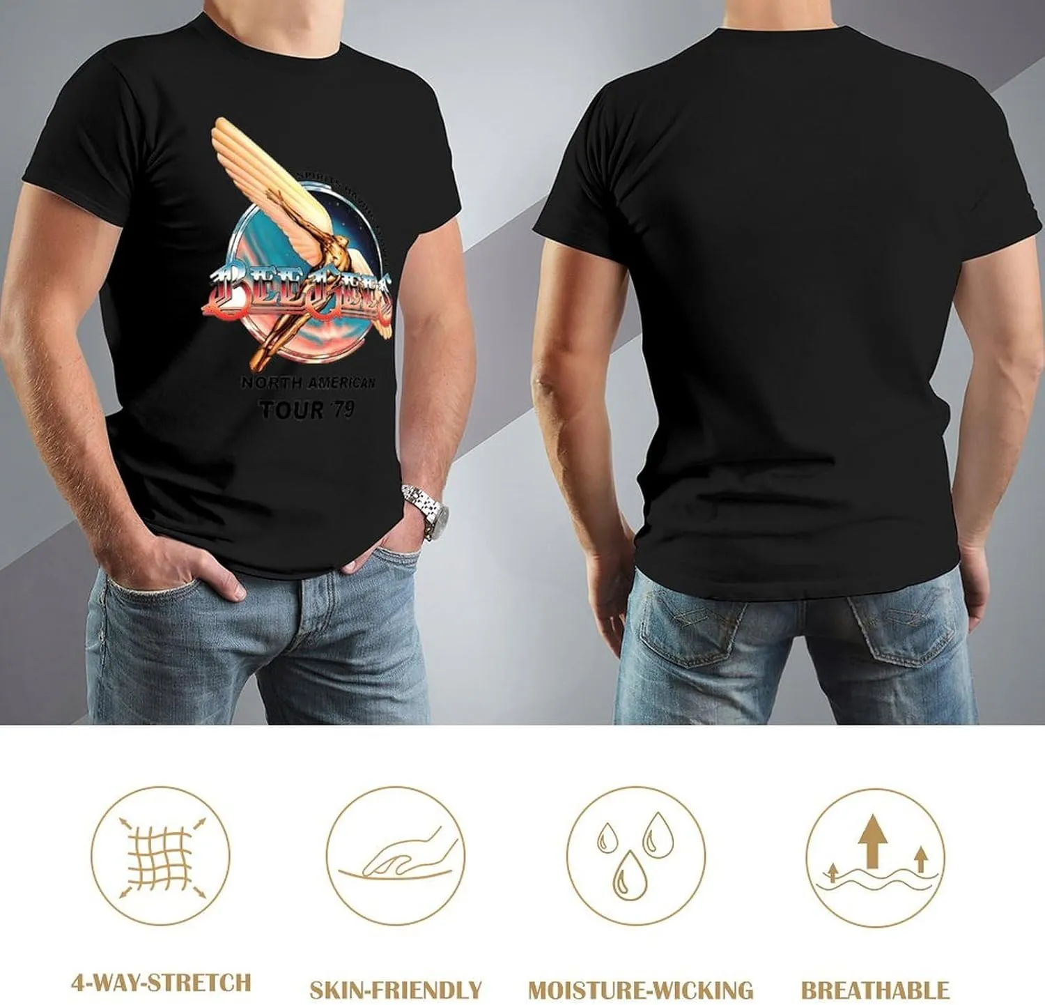 Mens Music Fans T-Shirt 3D Printed Short Sleeve Cotton Shirts Adults