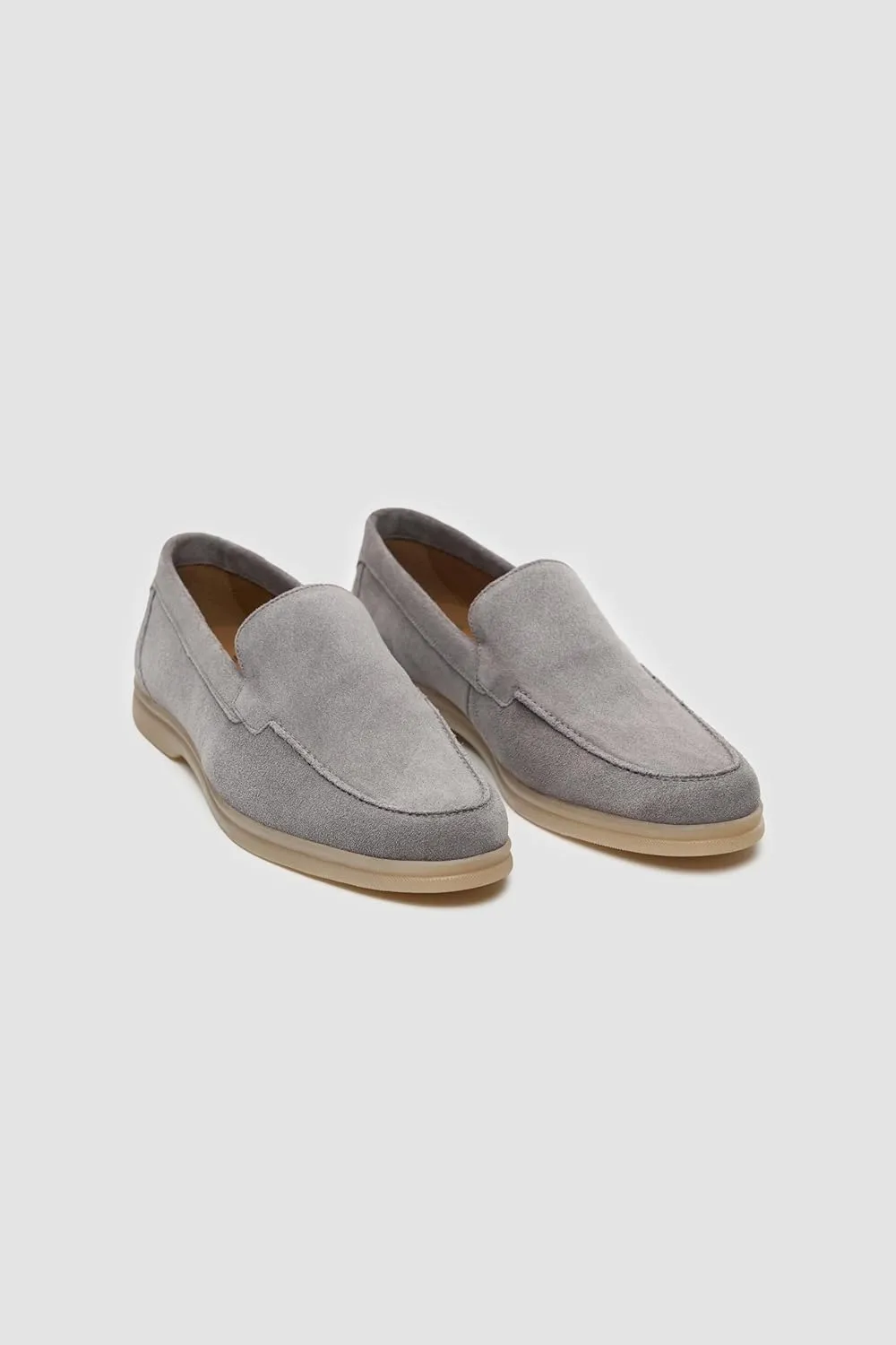 Men’s Suede Leather Slip-On Loafers - Business Smart Casual Moccasin-Style Shoes