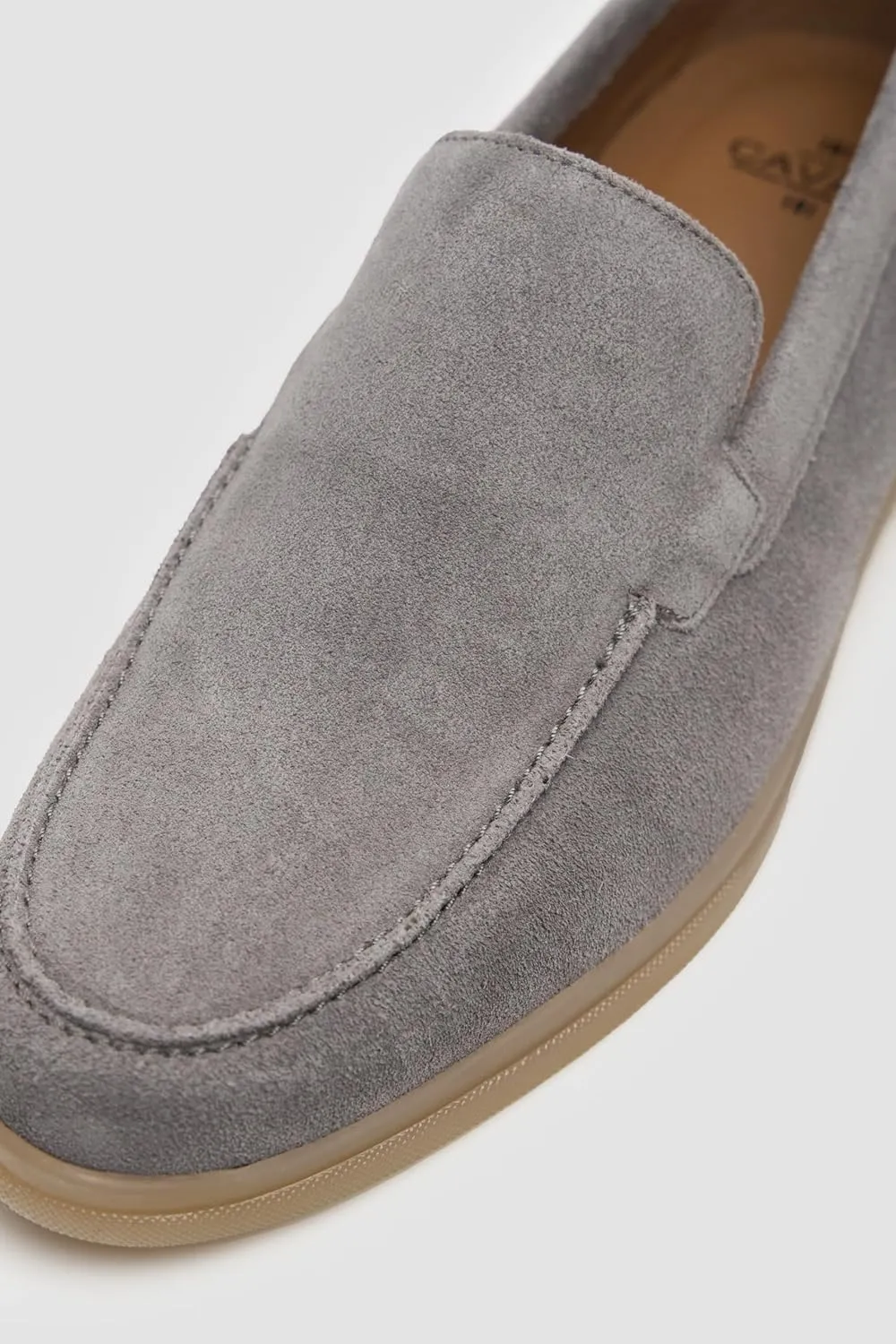 Men’s Suede Leather Slip-On Loafers - Business Smart Casual Moccasin-Style Shoes