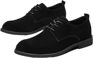 Men's Suede Oxfords - Wide Width, Comfortable Round Toe Dress Shoes in British Style for Casual & Office