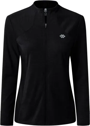 MoFiz Women's Full Zip Hiking Shirt Lightweight UPF 50  Sun Protection Running Jacket Long Sleeve Sports Outdoor Top Pockets