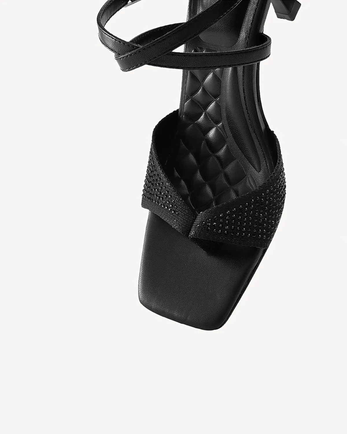 MOUSSE FIT Women Square Toe Heeled Sandals, Sweet Mesh Women Heeled Sandals with Stiletto Heel for Party Wedding Dress Shoes
