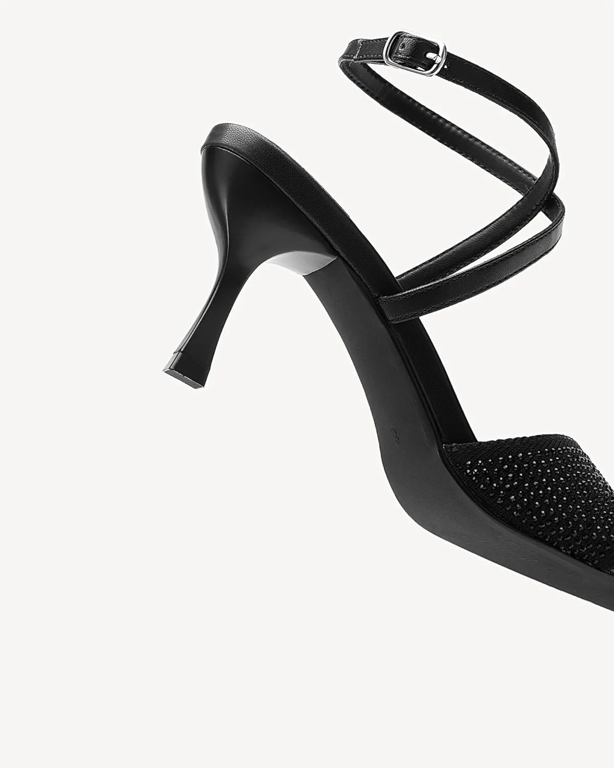 MOUSSE FIT Women Square Toe Heeled Sandals, Sweet Mesh Women Heeled Sandals with Stiletto Heel for Party Wedding Dress Shoes