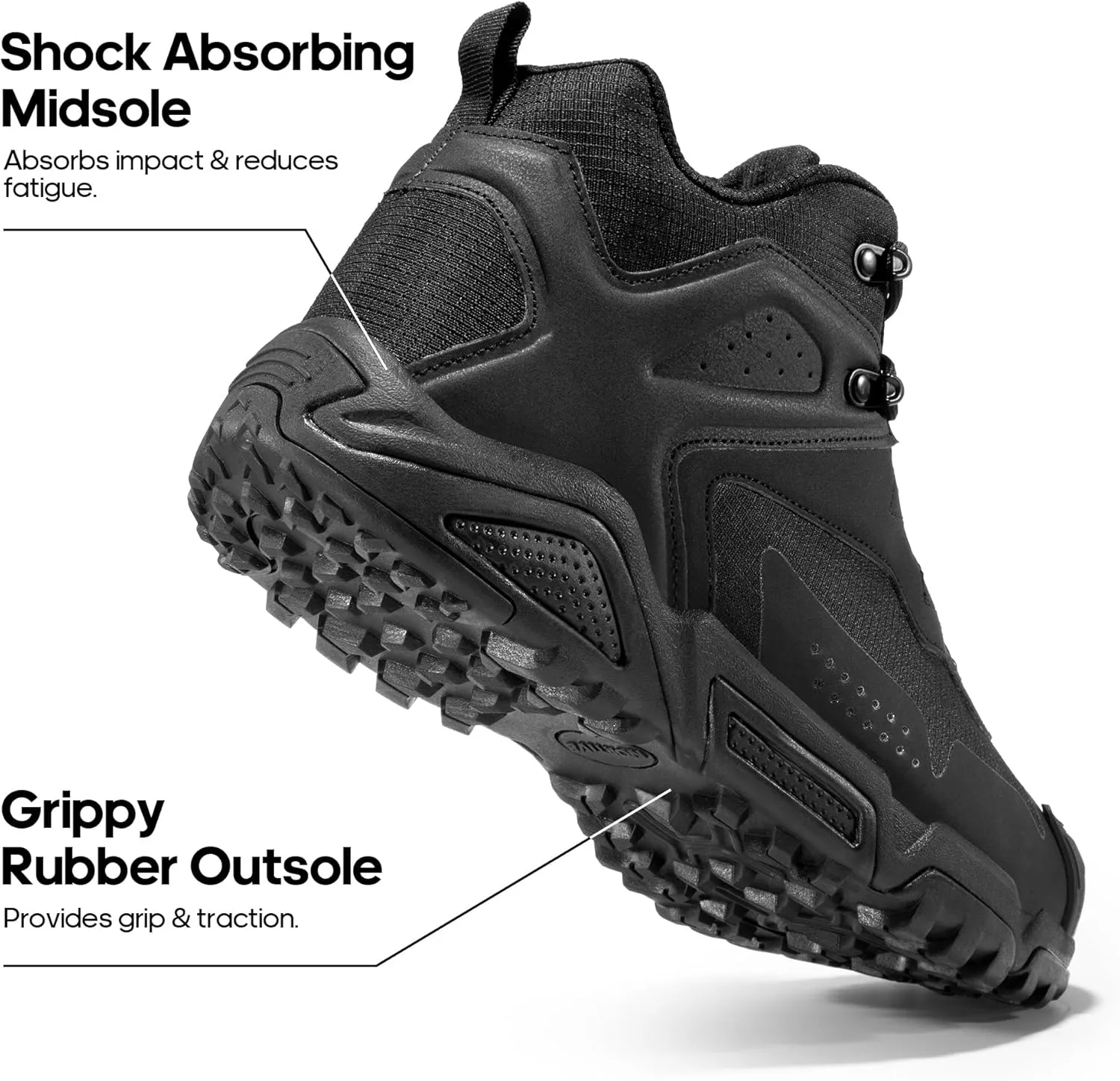 NORTIV 8 Men's Waterproof Hiking Boots, Lightweight Tactical Boots for Men, Mid Ankle Men's Hiking Boots for Trekking Trails, Outdoor Adventures Hiking