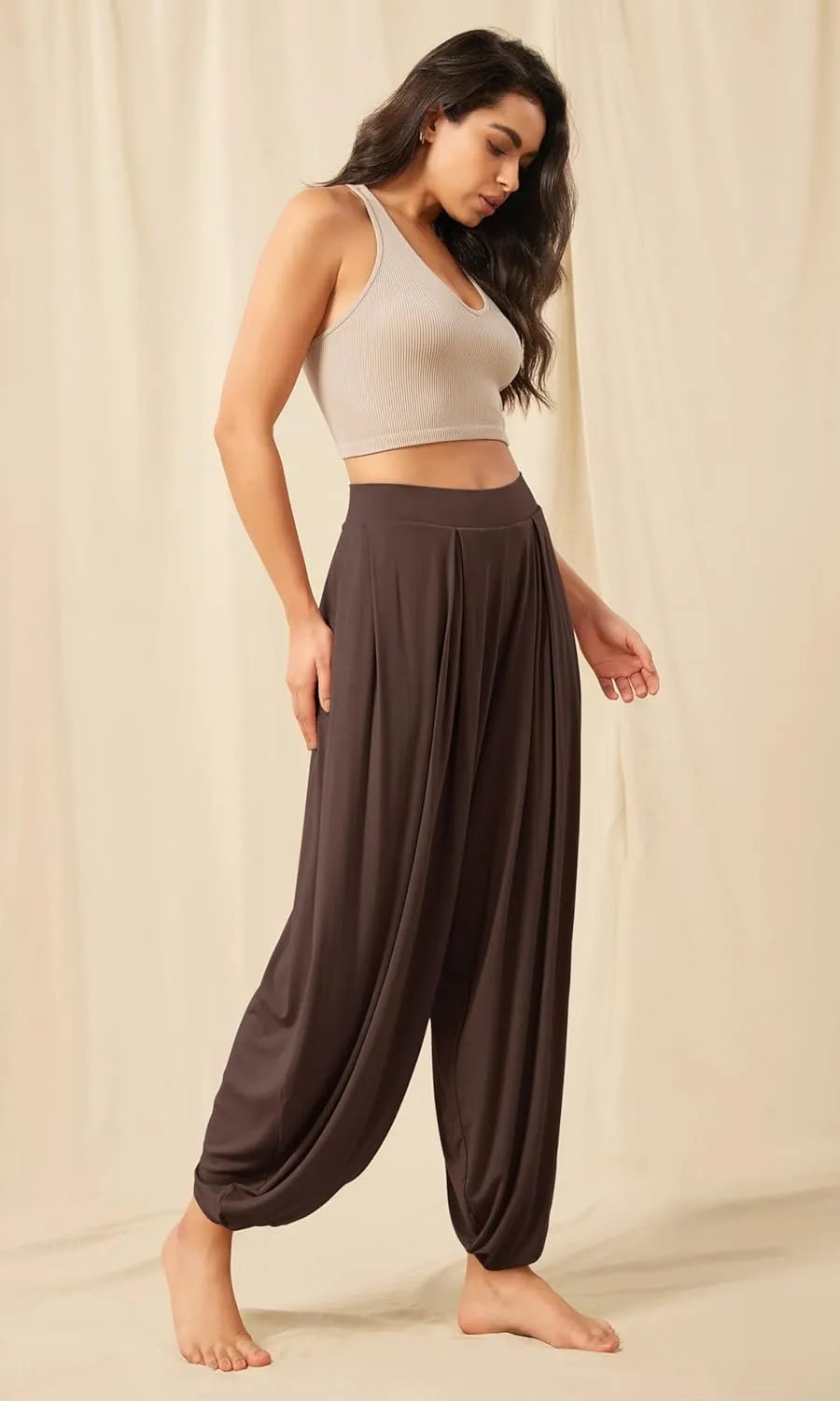 ODODOS Women's Wide Leg Pants with Pockets Lightweight Loose Draped Casual Palazzo Lounge Pajama Harem Pants