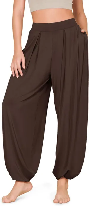 ODODOS Women's Wide Leg Pants with Pockets Lightweight Loose Draped Casual Palazzo Lounge Pajama Harem Pants