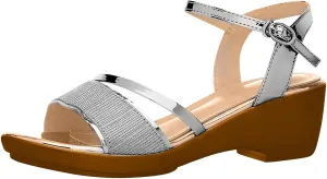 oiangi Summer Wedge Sandals for Women Fashion Casual Fish Mouth Open Toe Ankle Straps Buckle Platform Sandals Sparkly Outdoor Ladies High Heel Shoes