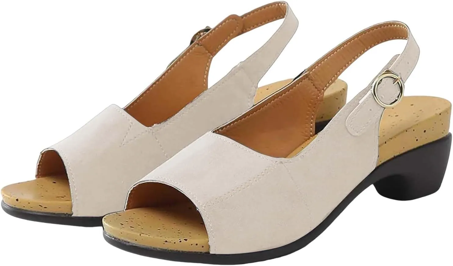 Open Toe Heeled Sandals for Women Chunky Block Heel Strappy Ankle Strap Wedding Party Shoes
